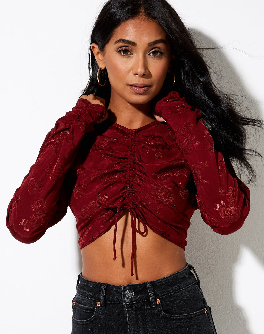 Crop Top Rean en rosa mora satinado