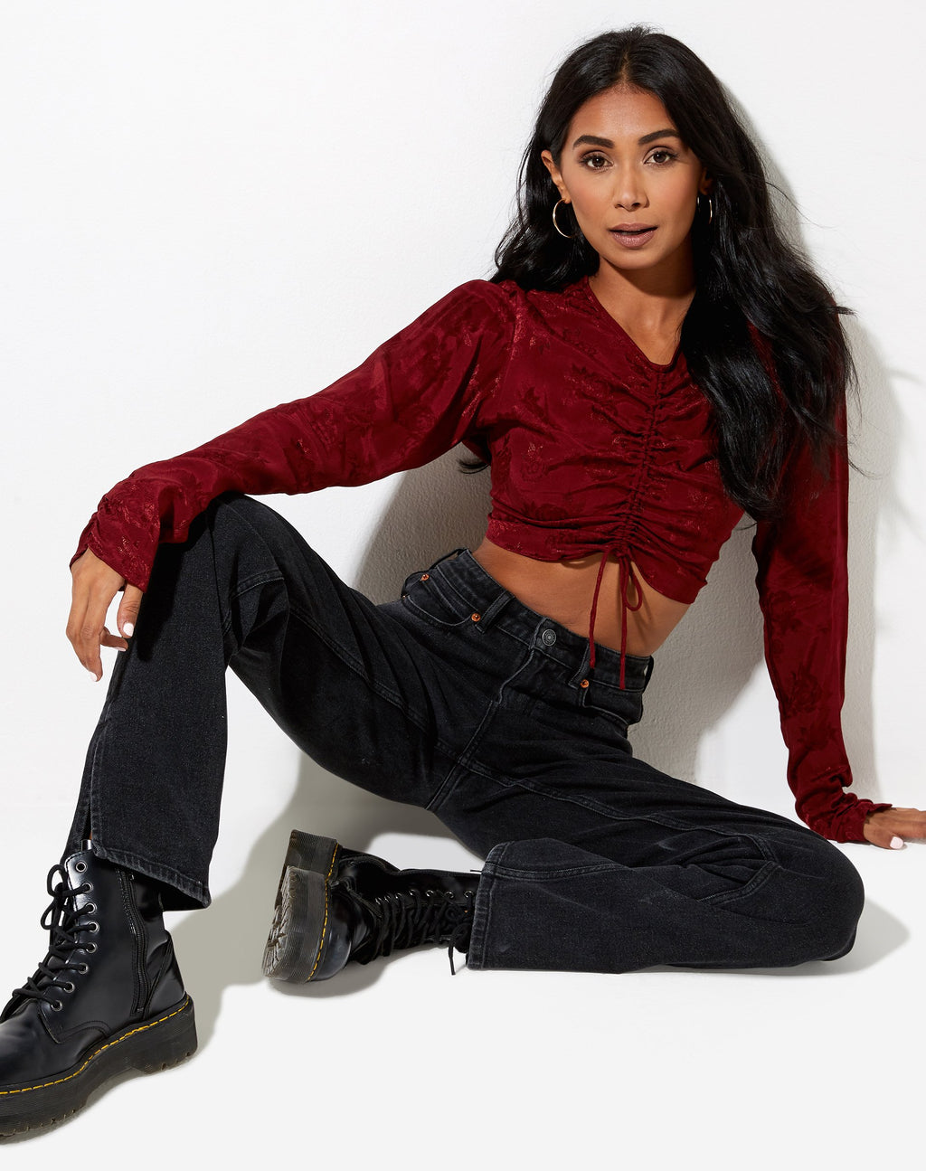 Crop Top Rean en rosa mora satinado