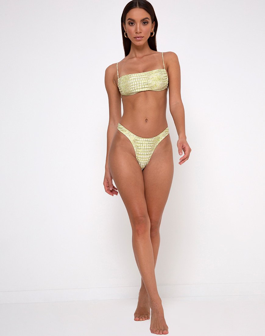 Imagen del bikini Farida en verde cocodrilo
