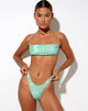 Imagen del sujetador de bikini de tubo Reema en verde rizado años 70