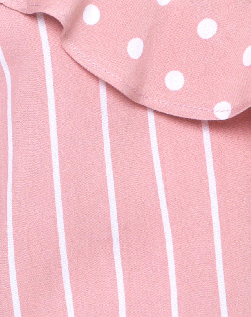 Imagen de Reilly Corpiño con hombros fríos en Spot Stripe Rosa y Blanco