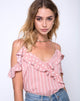 Imagen de Reilly Corpiño con hombros fríos en Spot Stripe Rosa y Blanco