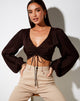 Imagen de Reilo Crop Top en satén cebra Chocolate amargo