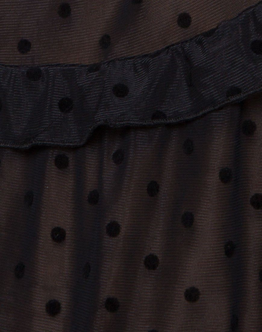 Imagen de Remy Vestido midi en red de lunares negro