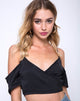 Imagen de Renta Cold Shoulder Top in Satin Negro