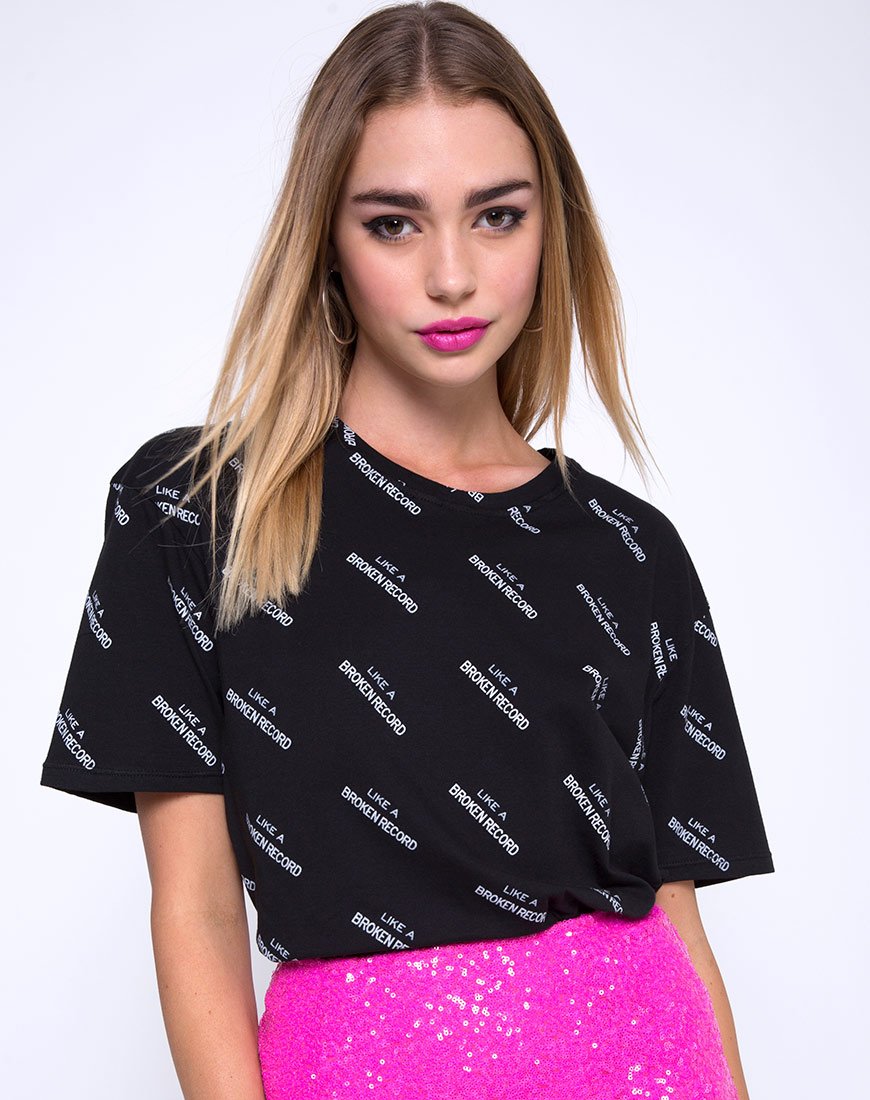 Camiseta básica oversize en Like a Broken Record