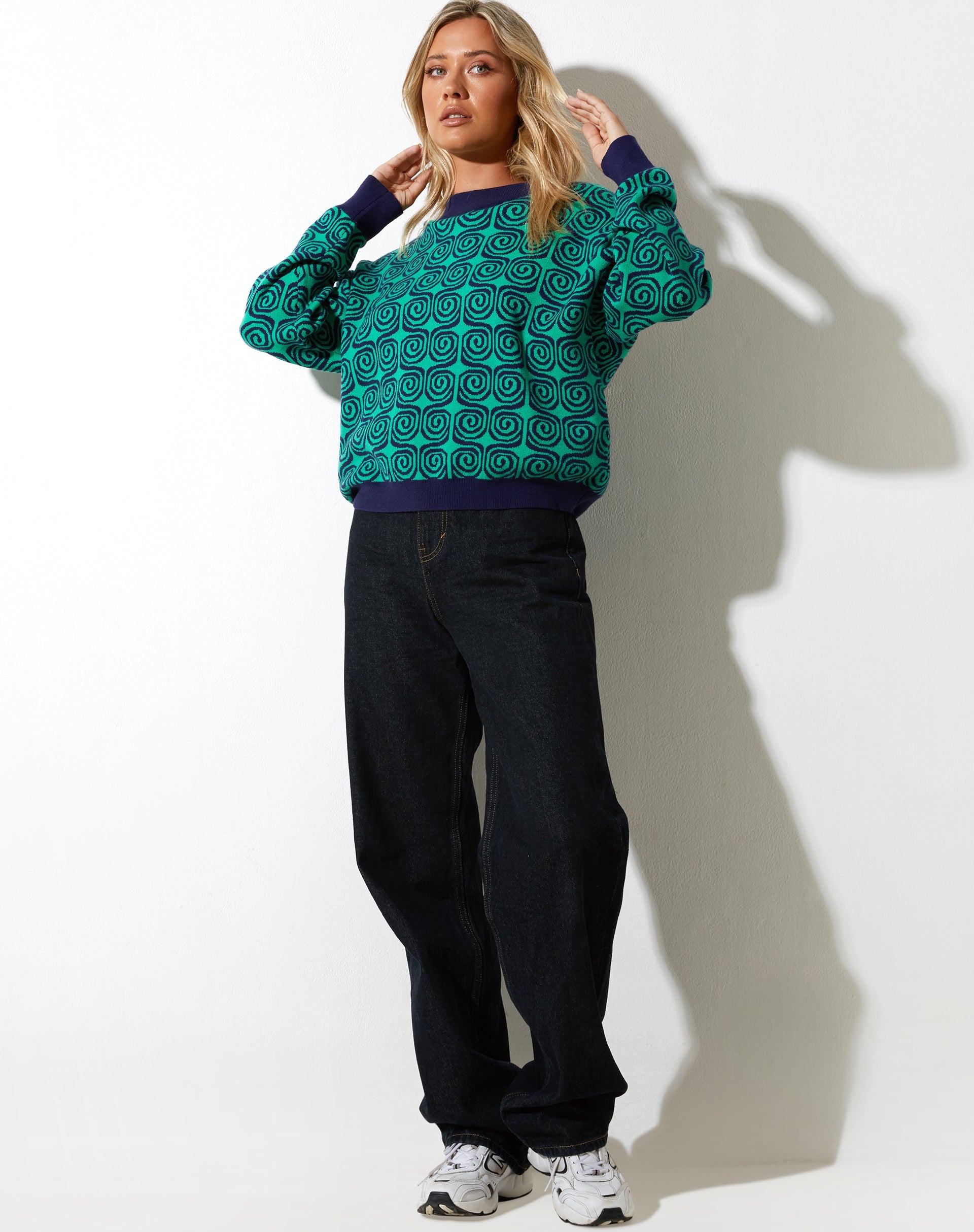 Imagen del jersey Ammar en espiral verde y azul