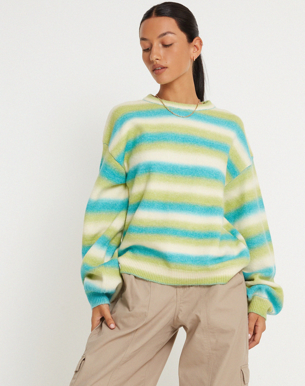 Jersey Ammaria en mezcla de rayas azules