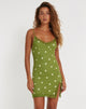 imagen de Daisy Mini Dress in Moss Green Custard Daisy Embro