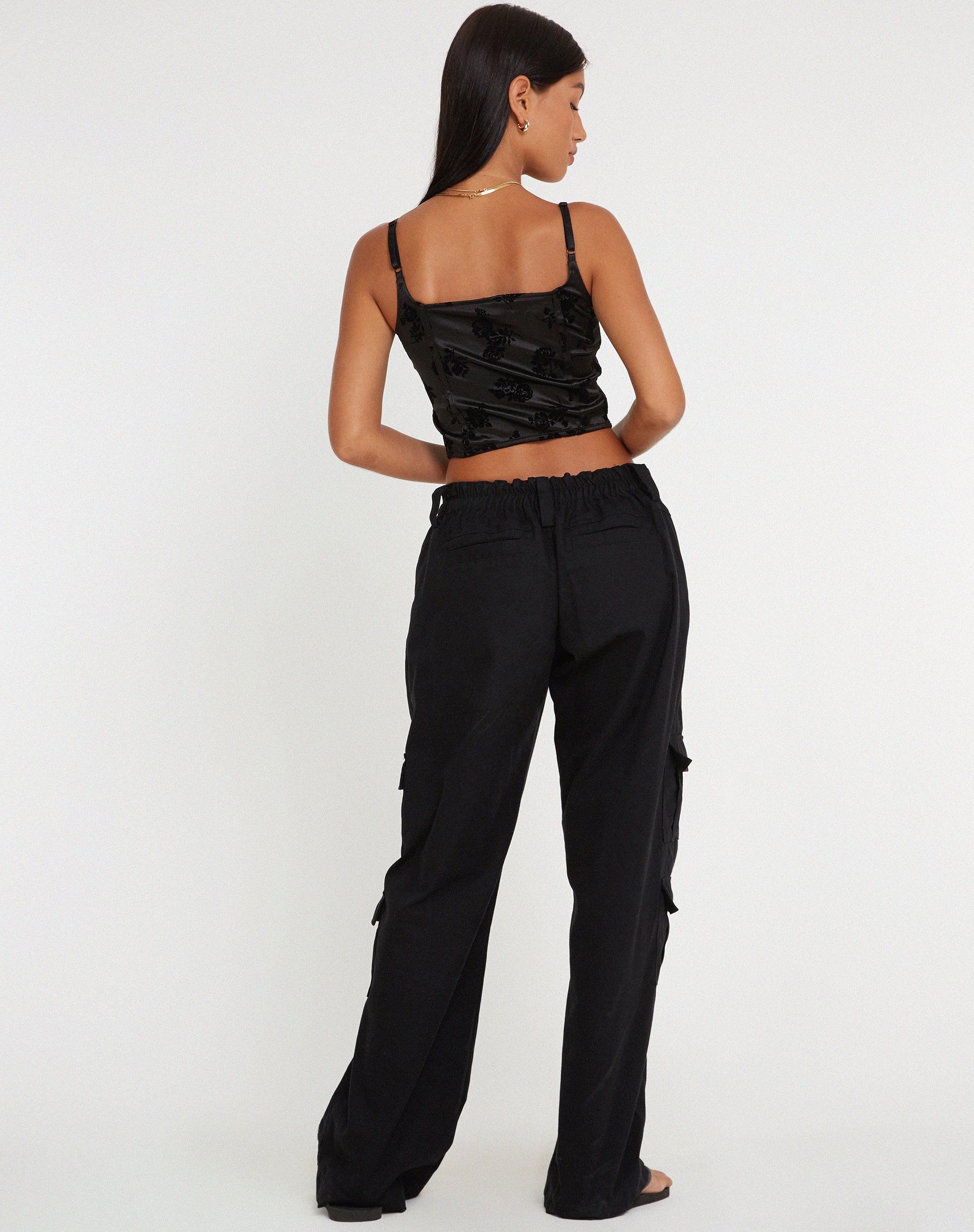 imagen de Ello Corset Top en Black Rose Flock