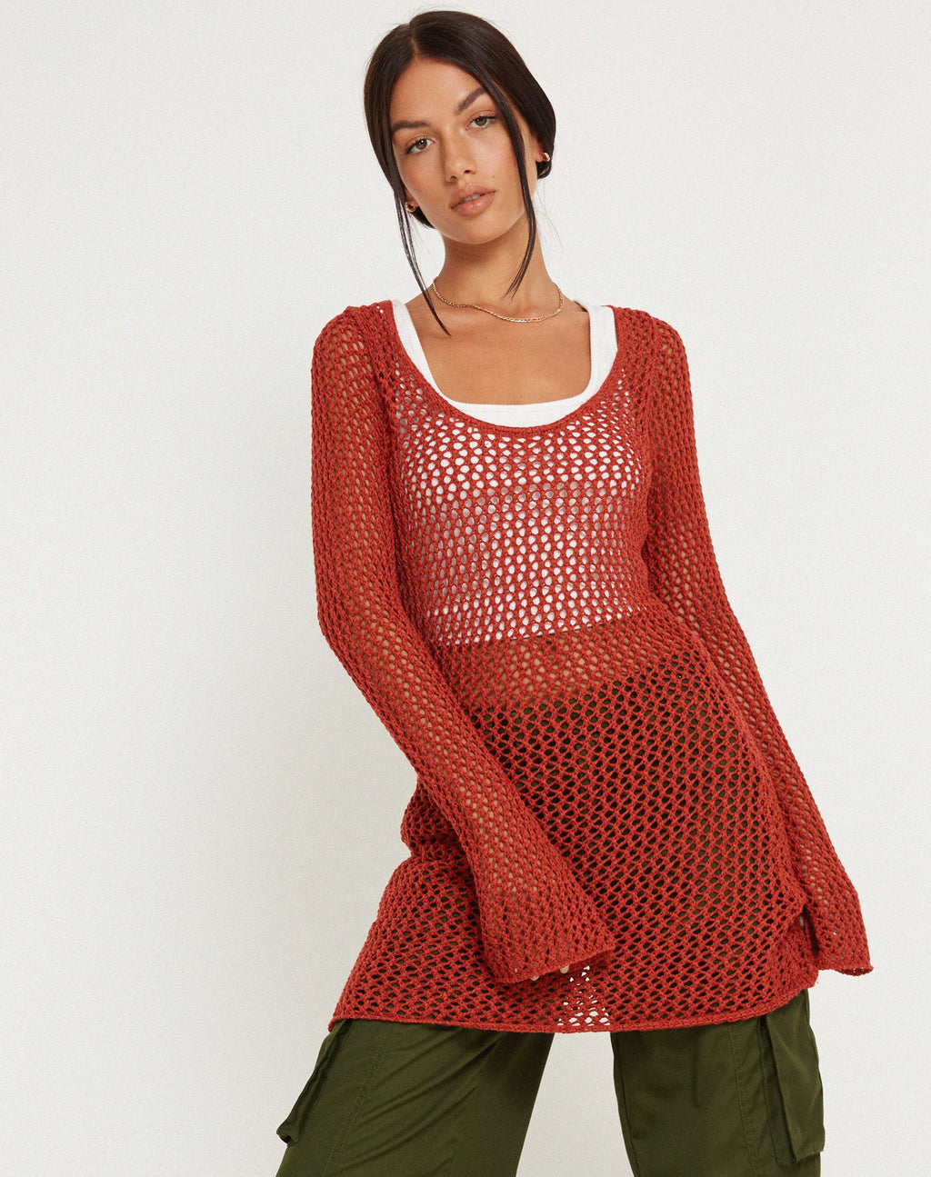 Minivestido Juwita en naranja quemado