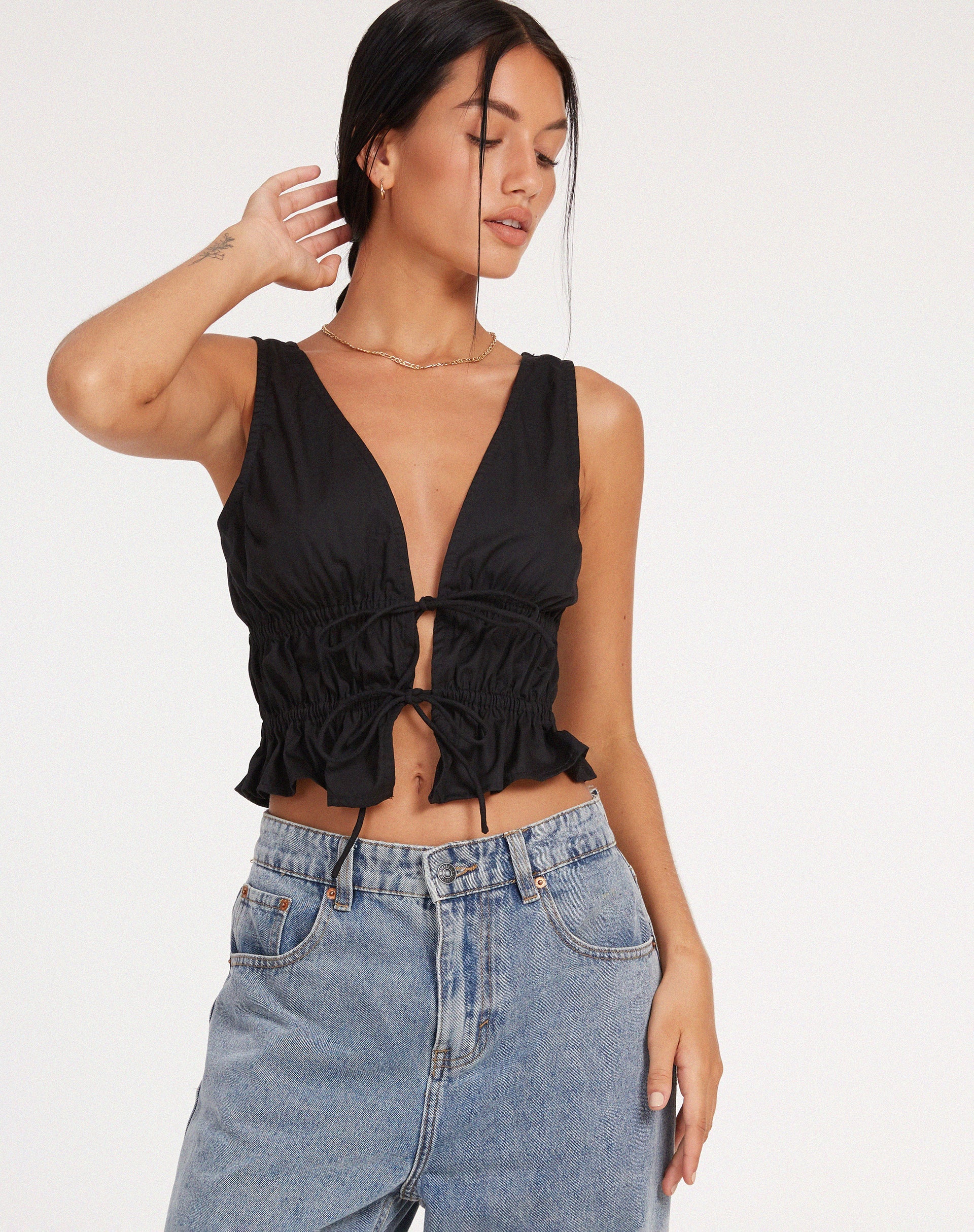 imagen de Kayson Crop Top en popelín negro