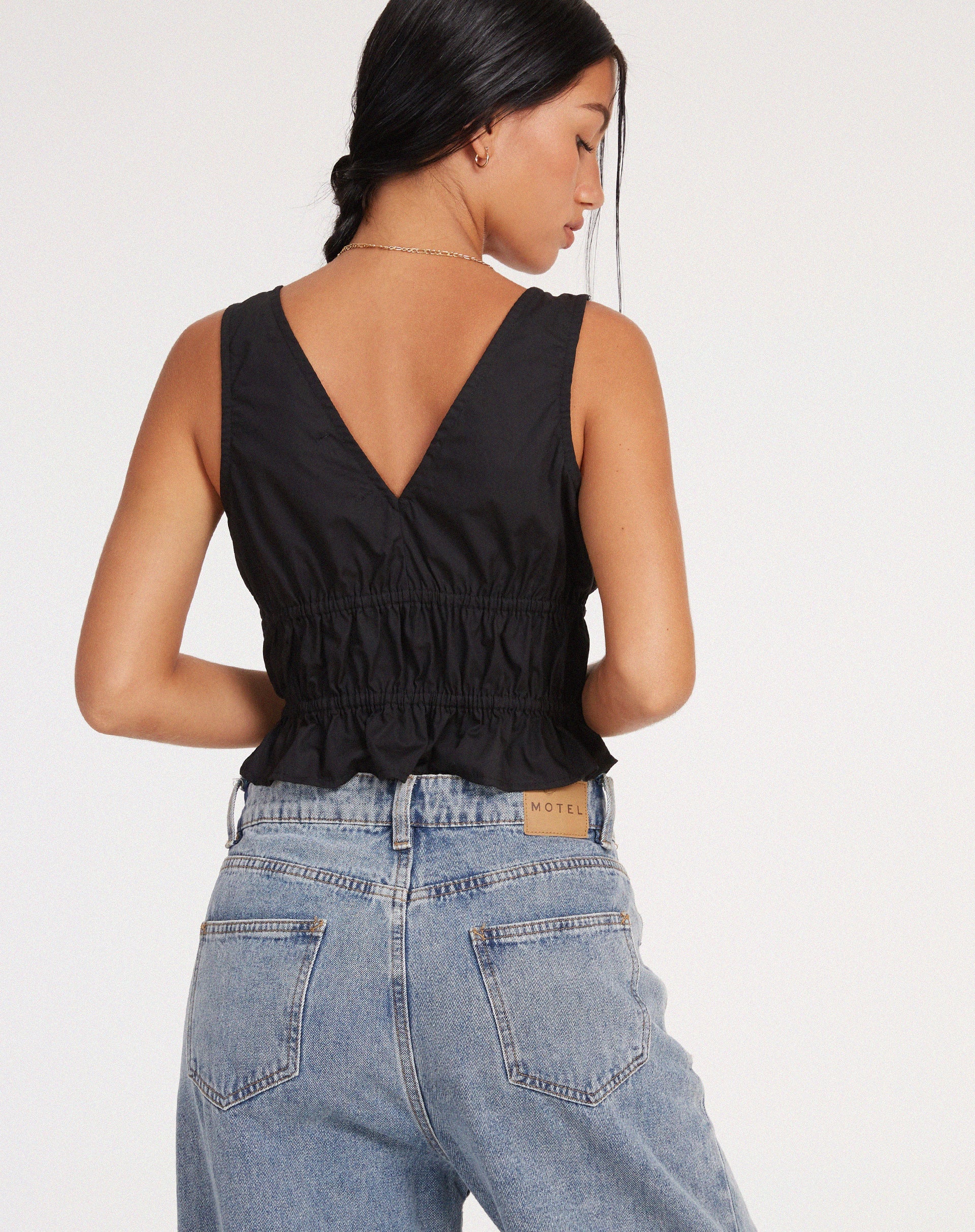 imagen de Kayson Crop Top en popelín negro