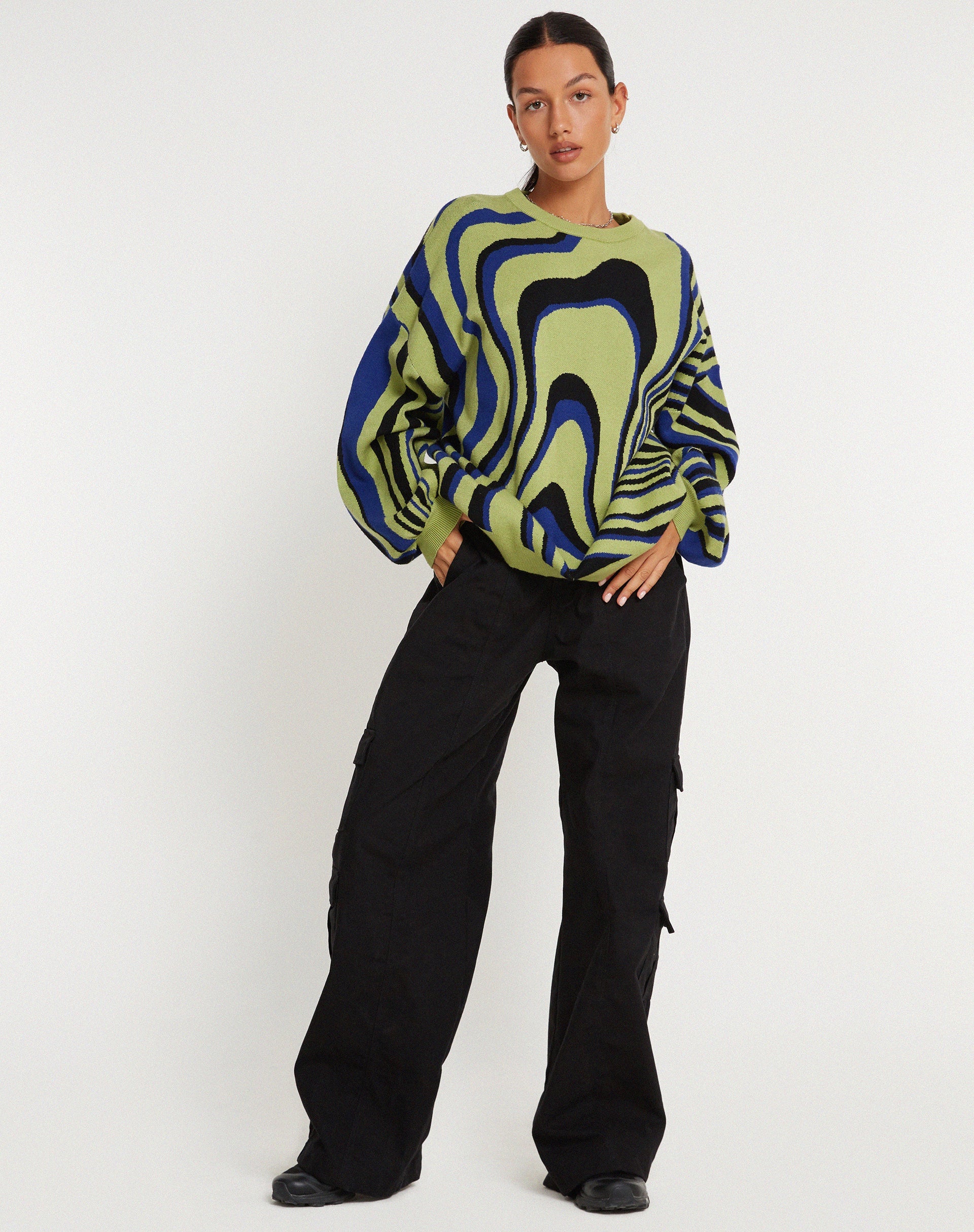 Imagen de Mably Oversized Jumper en Mega Ripple Green