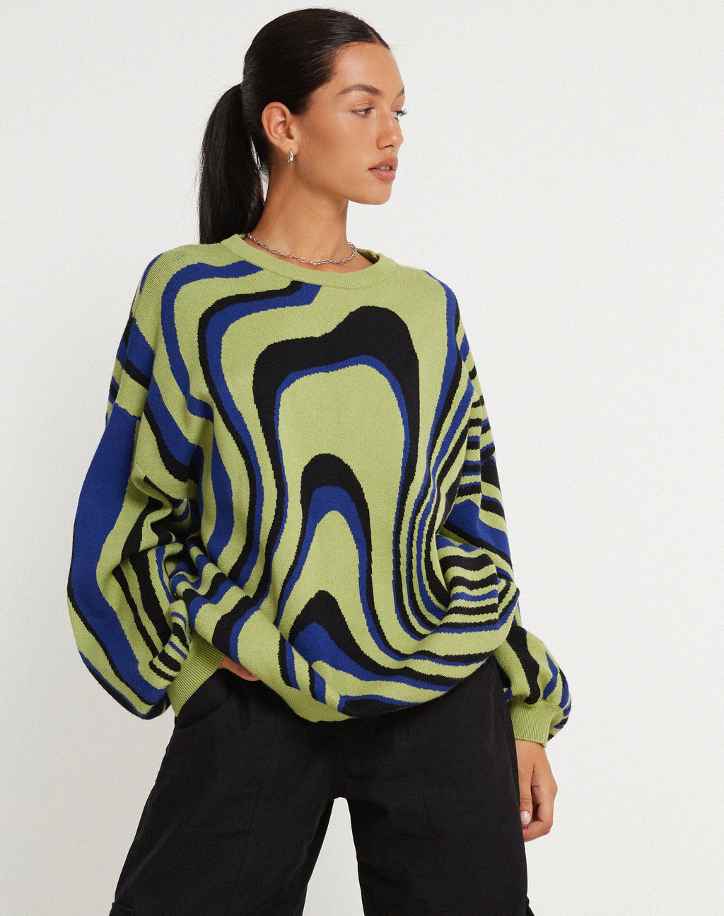 Jersey Mably Oversized en verde Mega Ripple