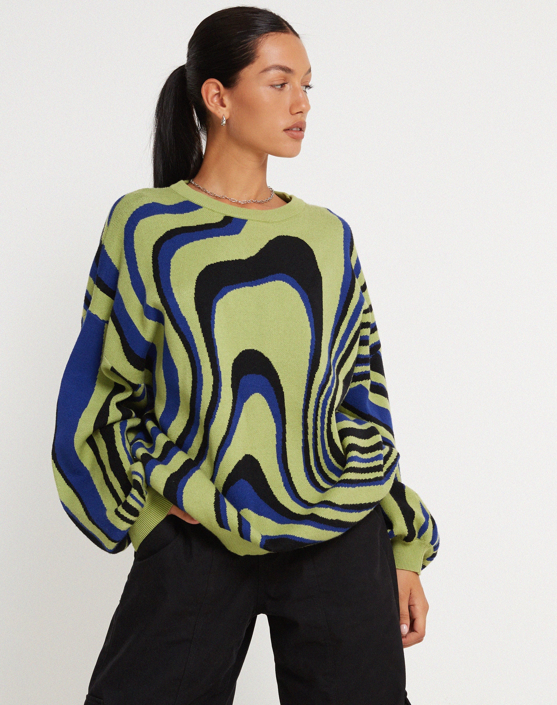 Imagen de Mably Oversized Jumper en Mega Ripple Green