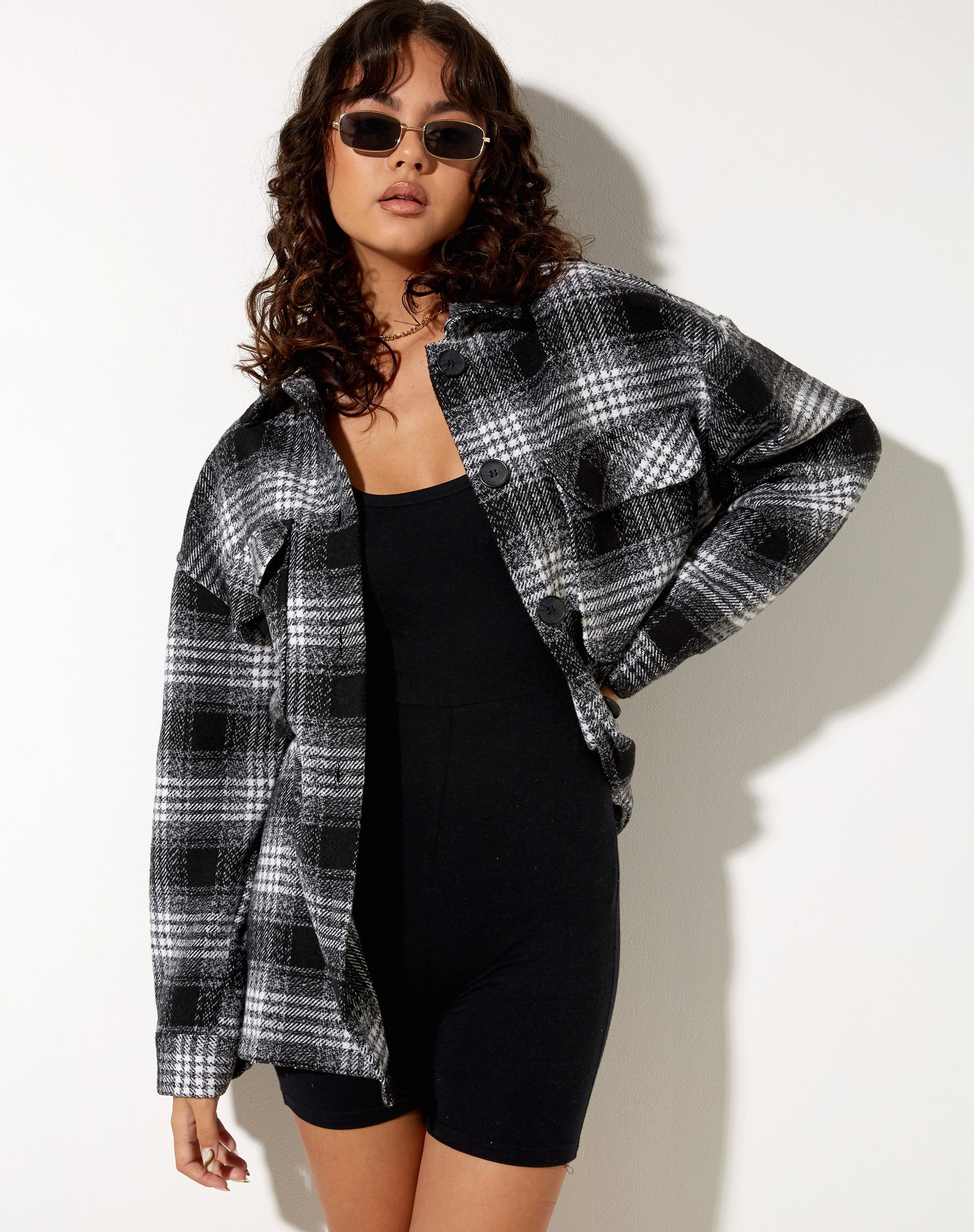 Imagen de Marcella Camisa a cuadros Negra