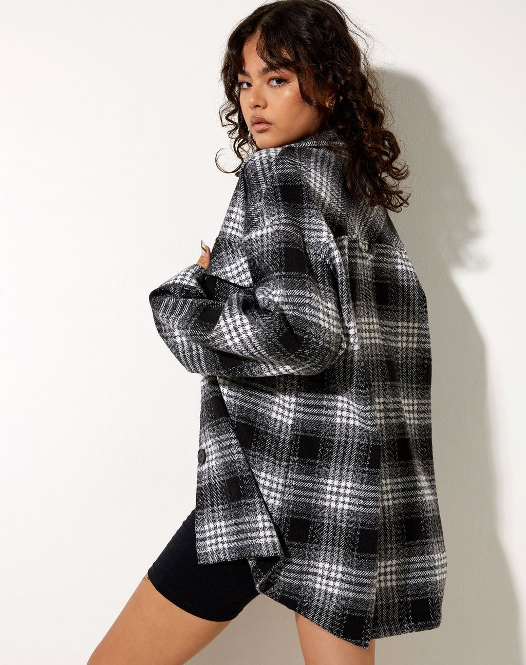 Camisa Marcella a cuadros negra