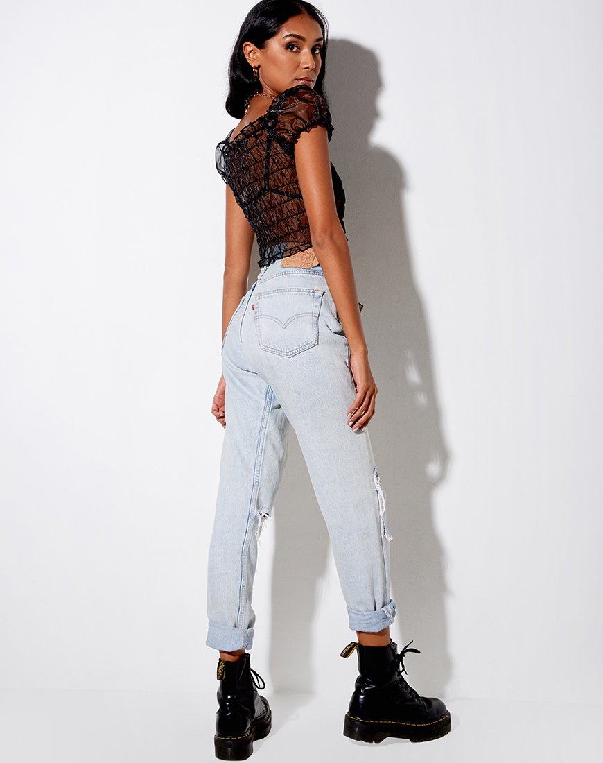 Imagen de Marilla Crop Top en organza negra
