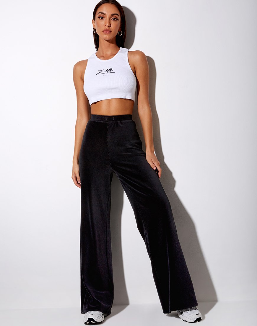 Imagen del pantalón Obeli de canalé negro