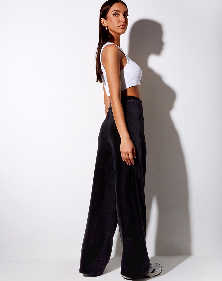 Pantalón Obeli de canalé negro