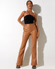 Imagen de Zoven Flare Trouser en PU Peachy Tan