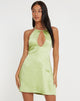 imagen de MOTEL X JACQUIE Mini Vestido Rauna en Satén Verde Nilo