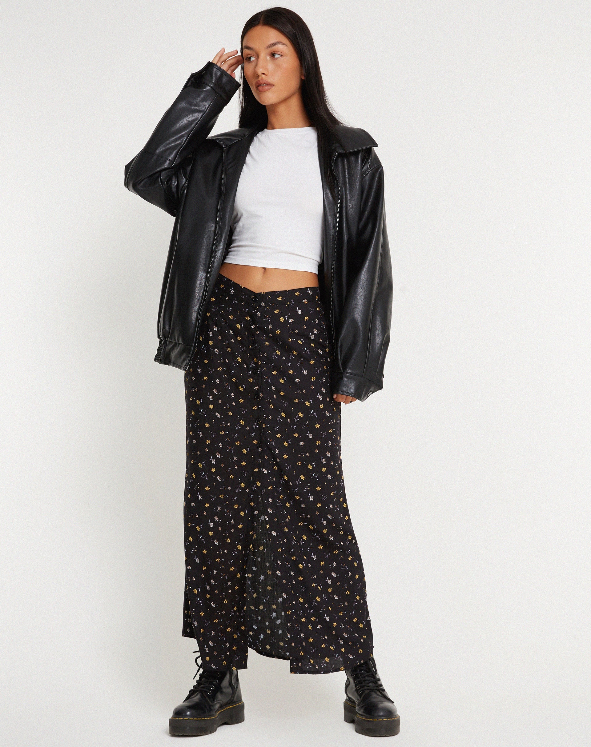 Imagen de Rima Maxi Falda en Pretty Petal Negro