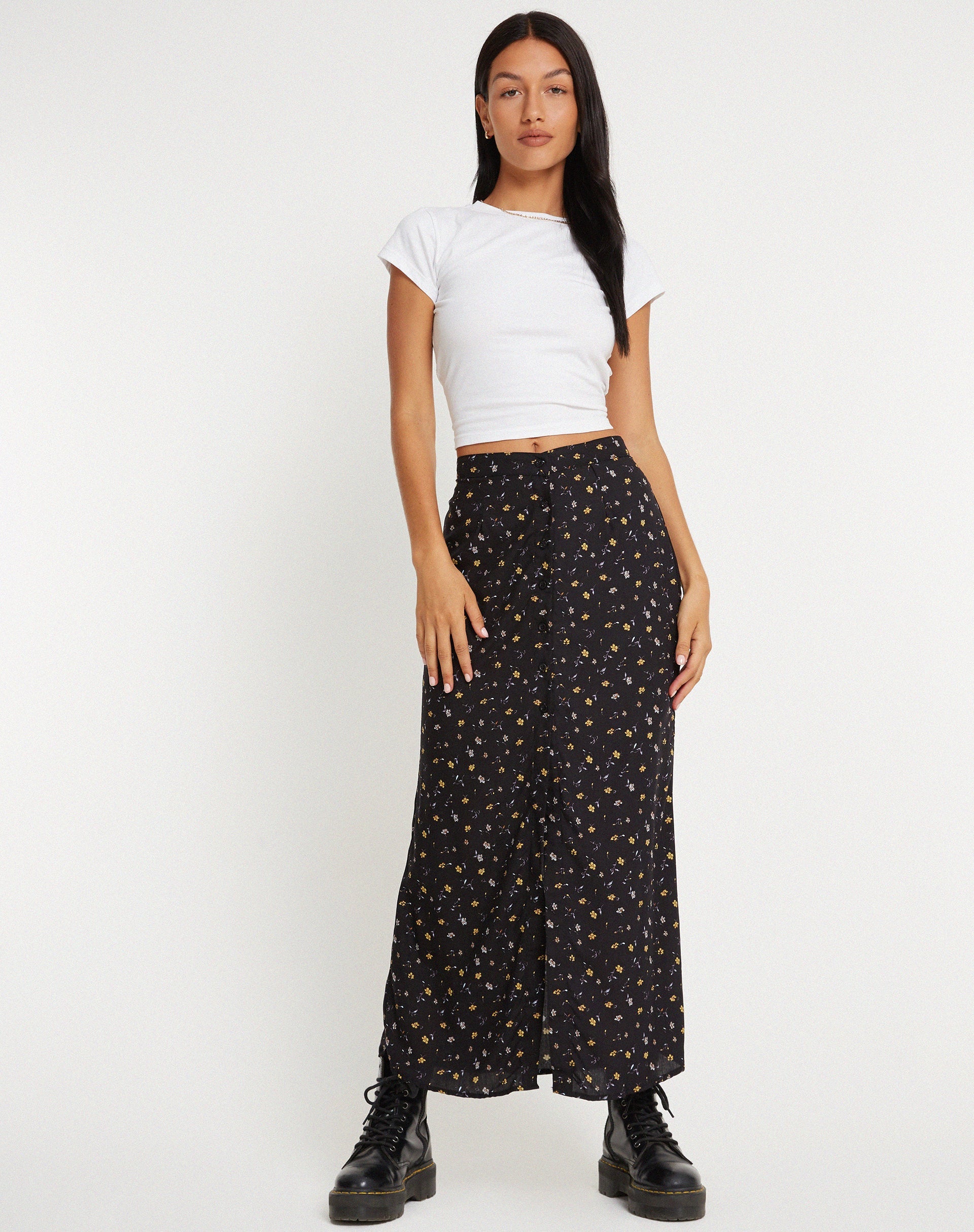 Imagen de Rima Maxi Falda en Pretty Petal Negro