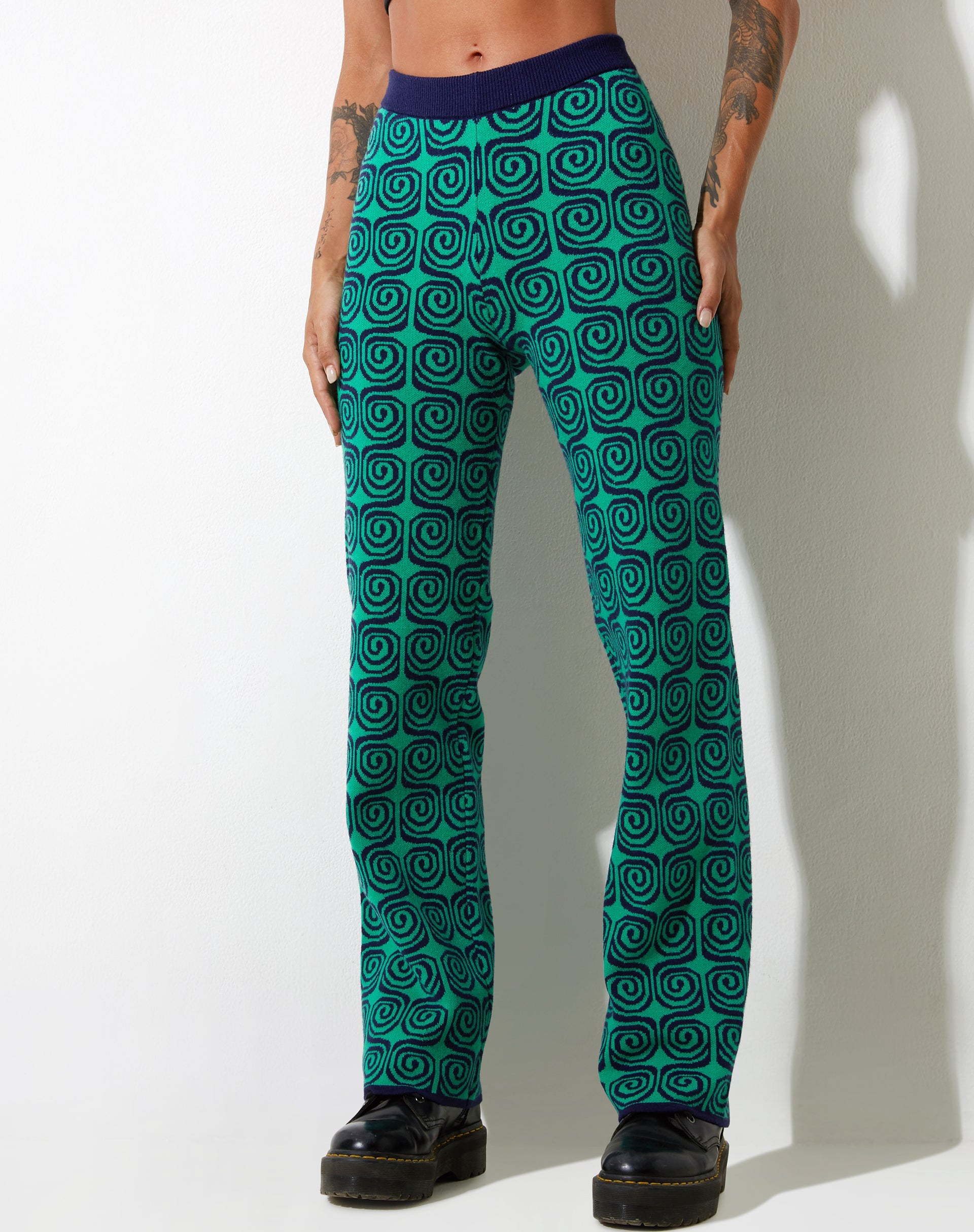 imagen de Sabila Trouser en Swirl Green and Blue