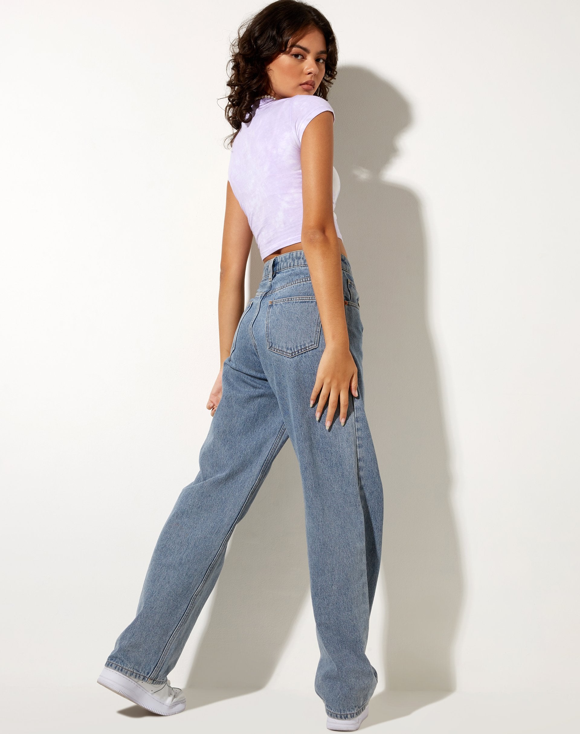 Imagen de Tinlo Crop Top in Lilac White Tie Dye Circle