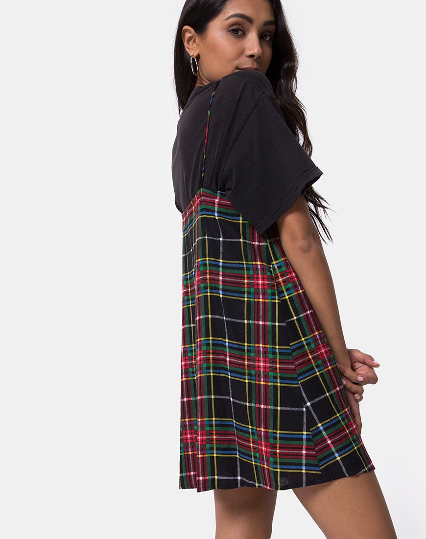 Imagen de Sanna Slip Dress in Plaid Red Green Yellow and Black