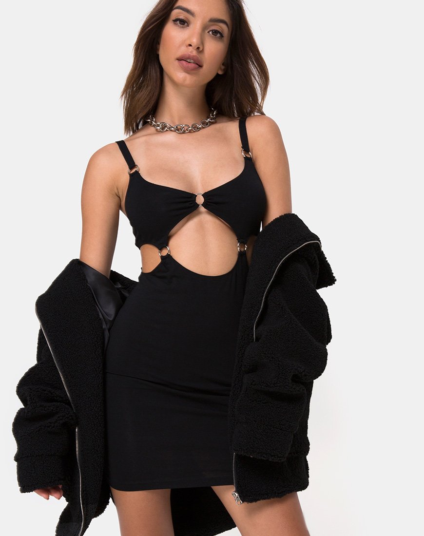 Vestido recortado Jezabel en negro
