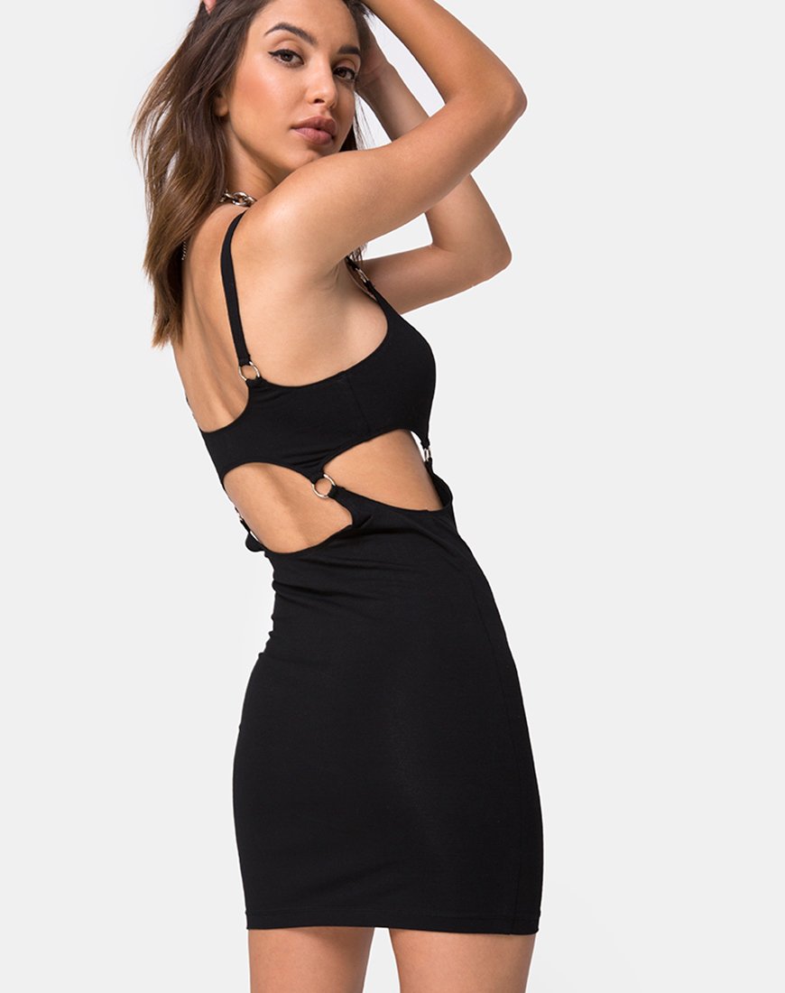 Vestido recortado Jezabel en negro