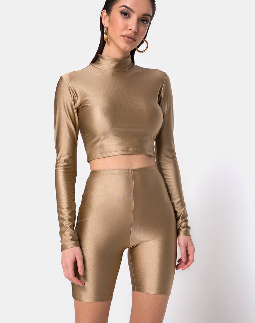 Imagen de Cycle Short en nailon dorado