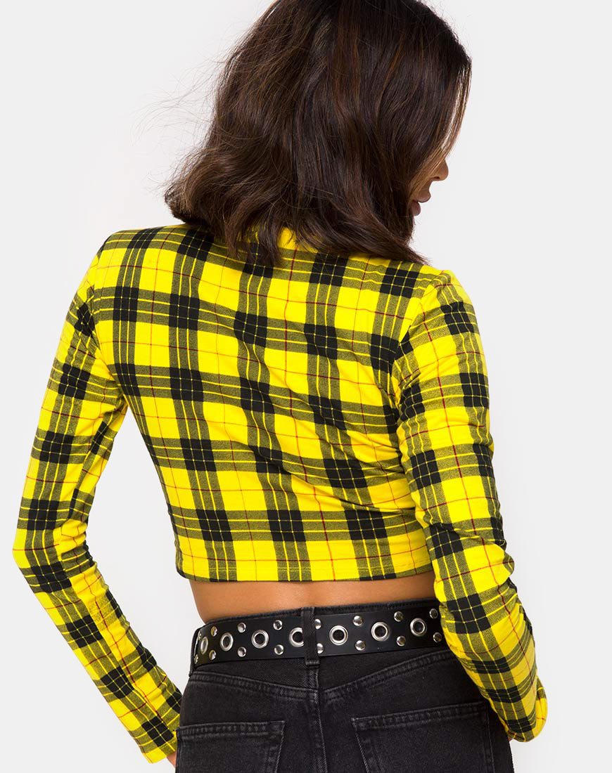 Blusa Rhala en cuadros amarillos de invierno