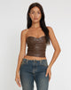 Imagen de Riaza Bandeau Corset Top en PU Marrón