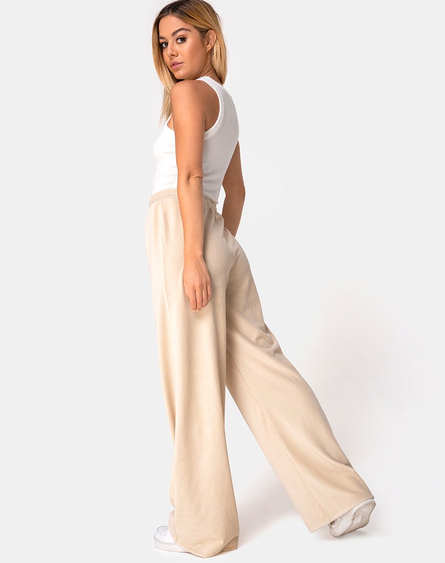 Imagen del pantalón Obeli en rib crema