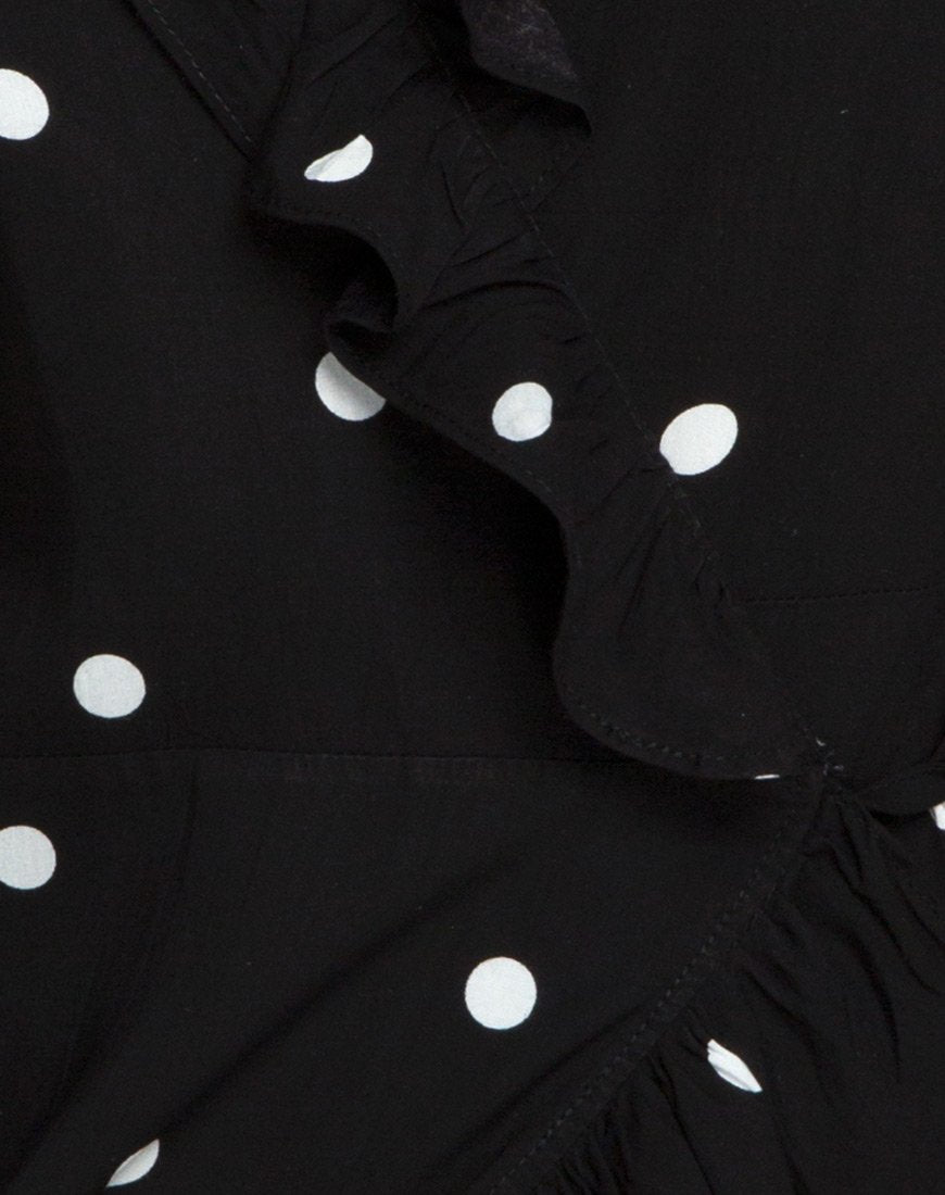 Imagen de Rica Skater Dress in Black and White Polkadot