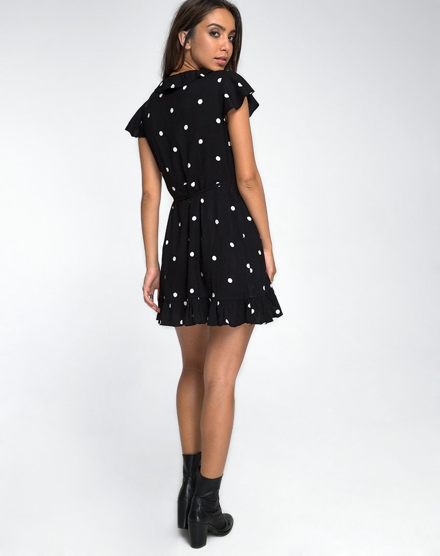 Imagen de Rica Skater Dress in Black and White Polkadot