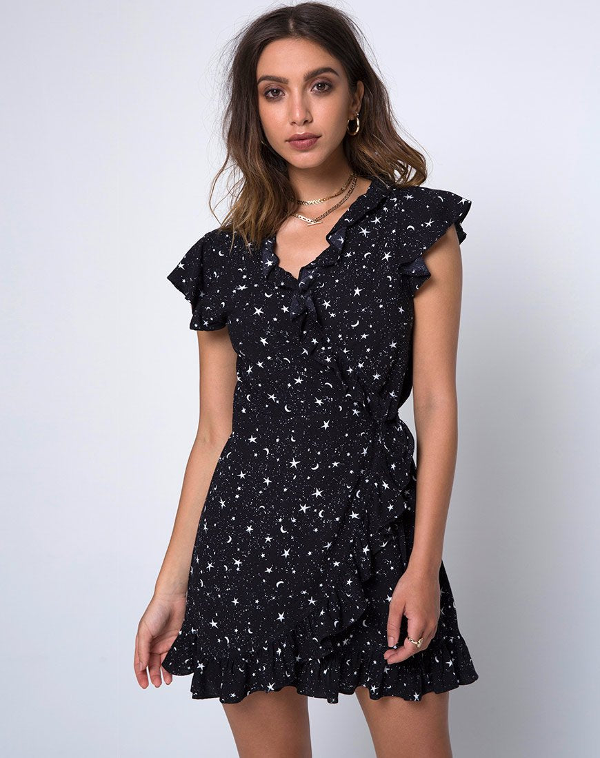 Rica Vestido Skater en Ditsy Cosmos