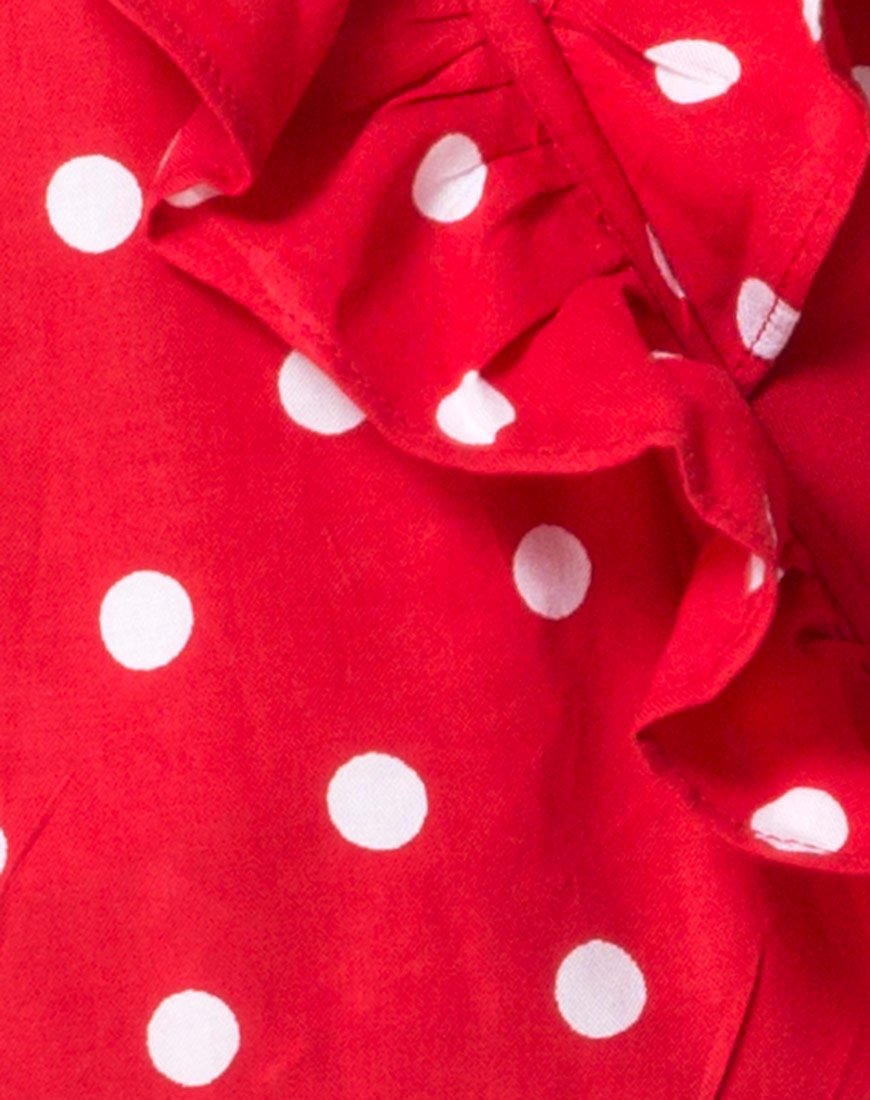 Imagen de Rica Skater Dress in Medium Polka Rojo y Blanco