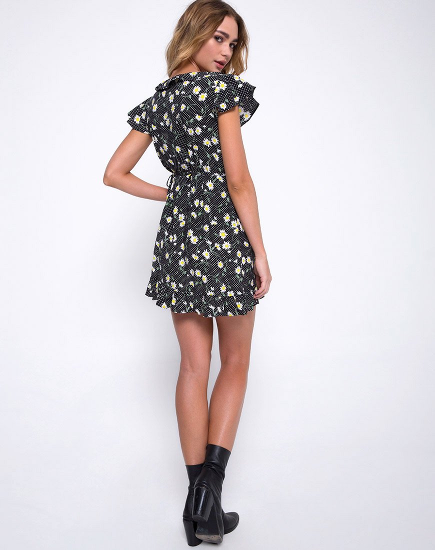 Imagen de Rica Skater Dress in Polka Daisy Negro