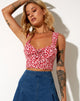 Imagen de Ridis Chaleco Crop Top en Ditsy Butterfly Melocotón y Rojo