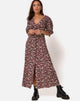 Imagen del Vestido Rigita en Floral Campo Ciruela