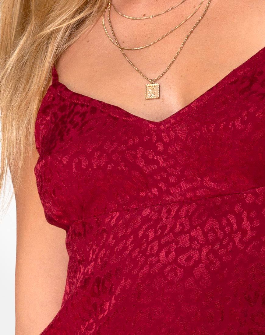 Imagen de Rilia Slip Dress in Satin Cheetah Frambuesa