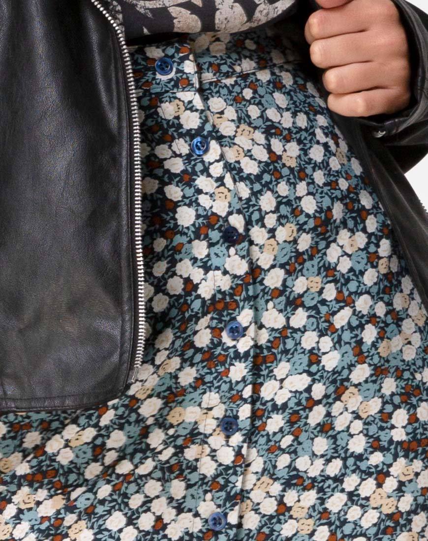 Imagen de la falda Rima en estampado floral Azul marino