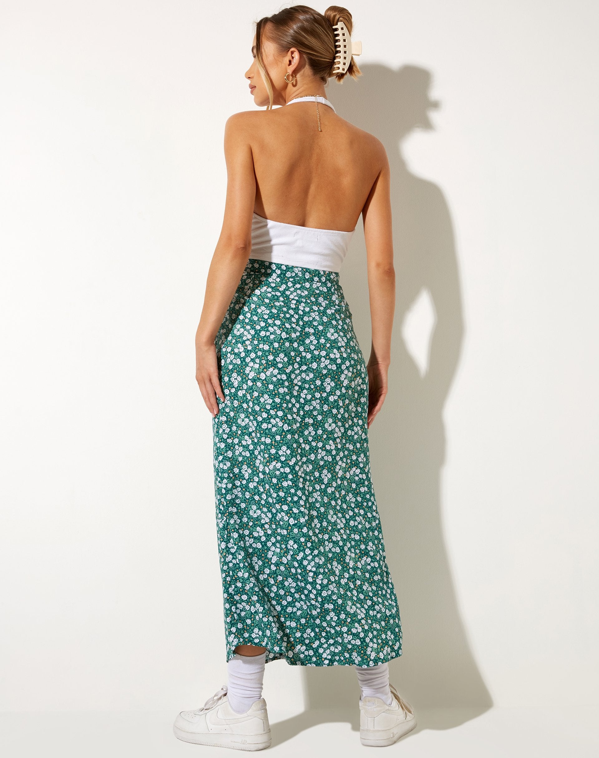 Imagen de Rima Falda Midi en Floral Campo Verde