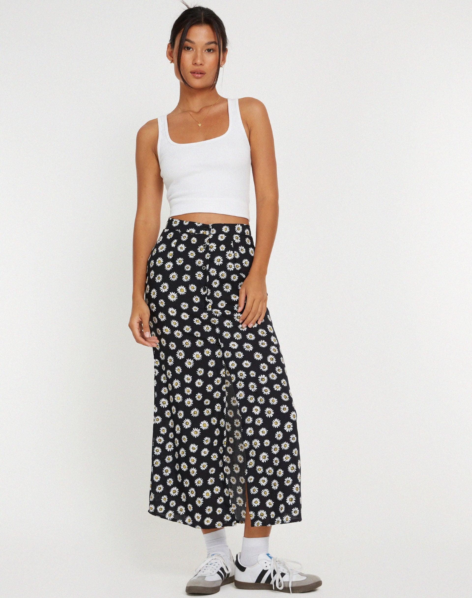 Imagen de la falda Rima Midi en Grunge Daisy Negro