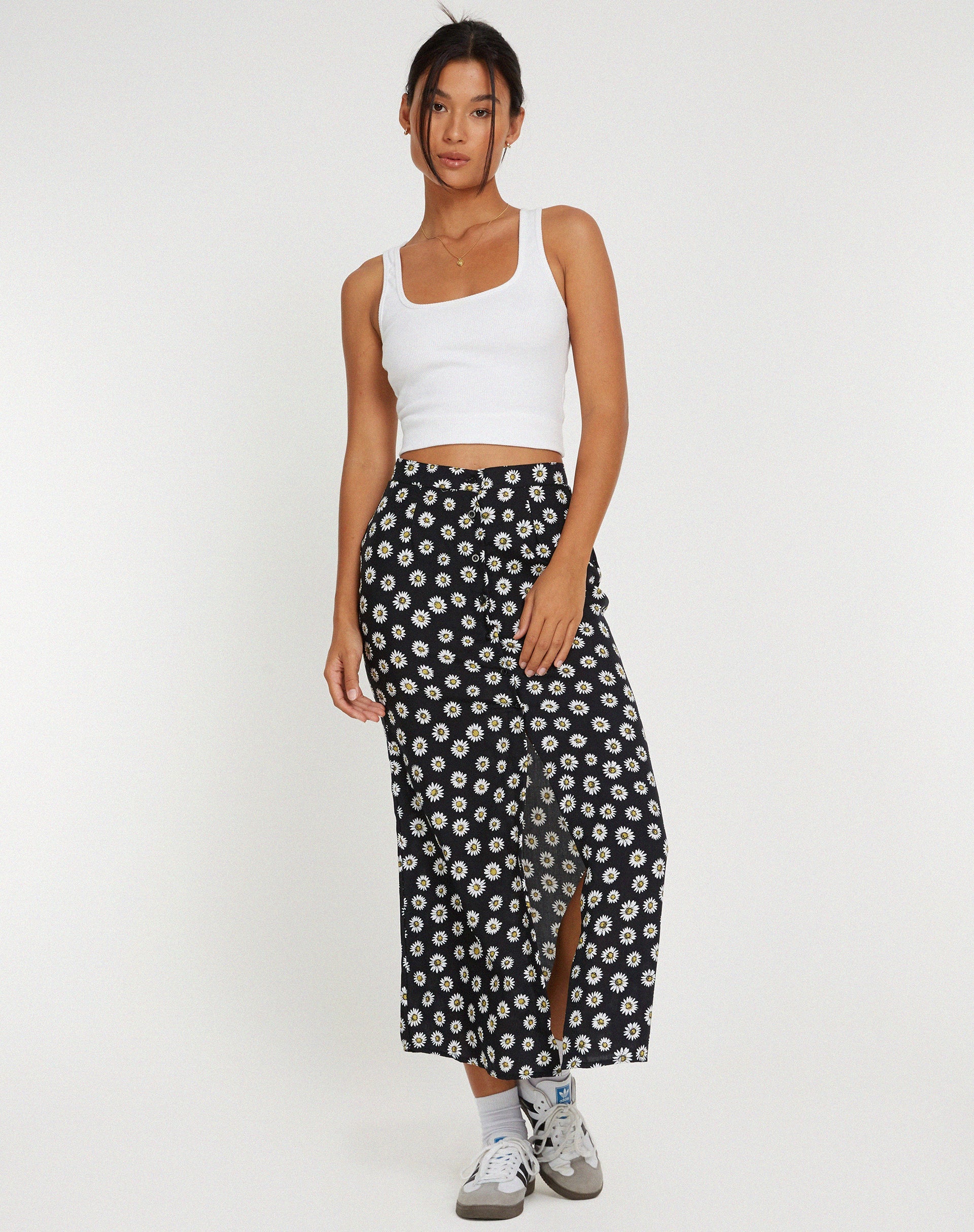 Imagen de la falda Rima Midi en Grunge Daisy Negro
